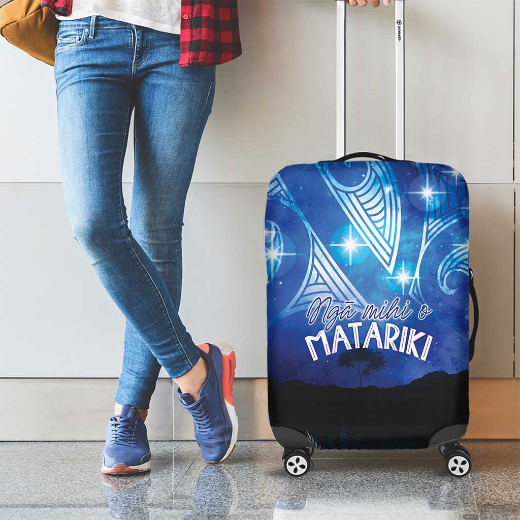 NZ Maori Matariki Scenery Luggage Cover Galaxy Sky