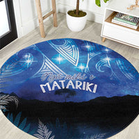 NZ Maori Matariki Scenery Round Carpet Galaxy Sky