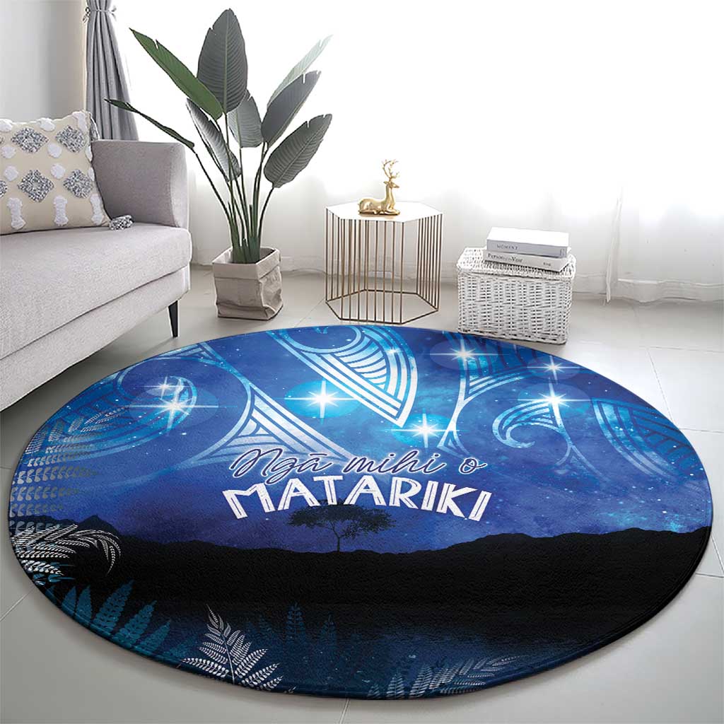 NZ Maori Matariki Scenery Round Carpet Galaxy Sky