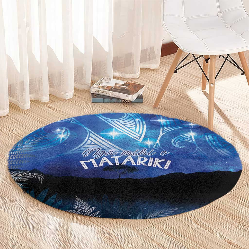 NZ Maori Matariki Scenery Round Carpet Galaxy Sky
