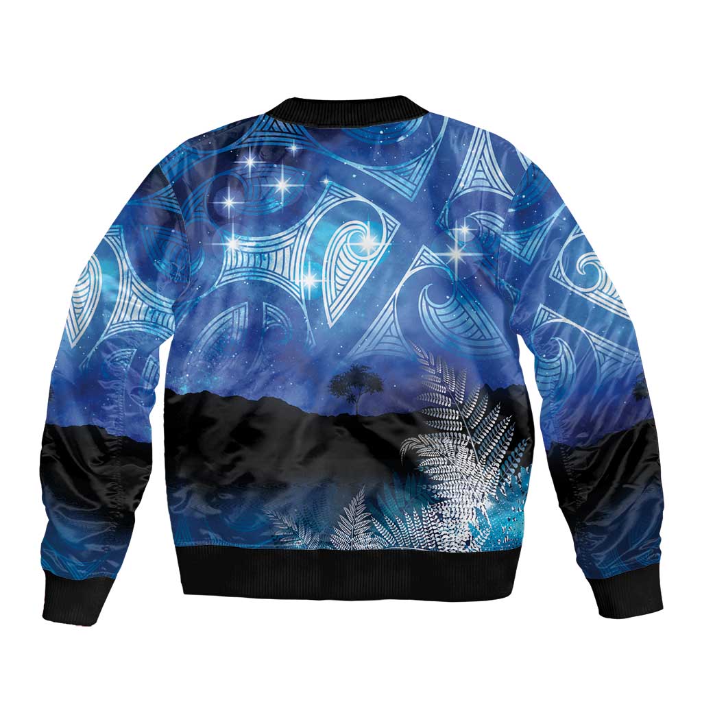 NZ Maori Matariki Scenery Sleeve Zip Bomber Jacket Galaxy Sky LT7 - Polynesian Pride