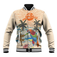 Personalized Christmas In July - Hawaii Retro Baseball Jacket Lost In Parrot-dise