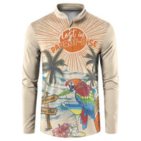 Personalized Christmas In July - Hawaii Retro Button Sweatshirt Lost In Parrot-dise