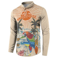 Personalized Christmas In July - Hawaii Retro Button Sweatshirt Lost In Parrot-dise