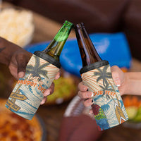 Personalized Christmas In July - Hawaii Retro 4 in 1 Can Cooler Tumbler Lost In Parrot-dise