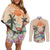 Personalized Christmas In July - Hawaii Retro Couples Matching Off Shoulder Short Dress and Long Sleeve Button Shirt Lost In Parrot-dise