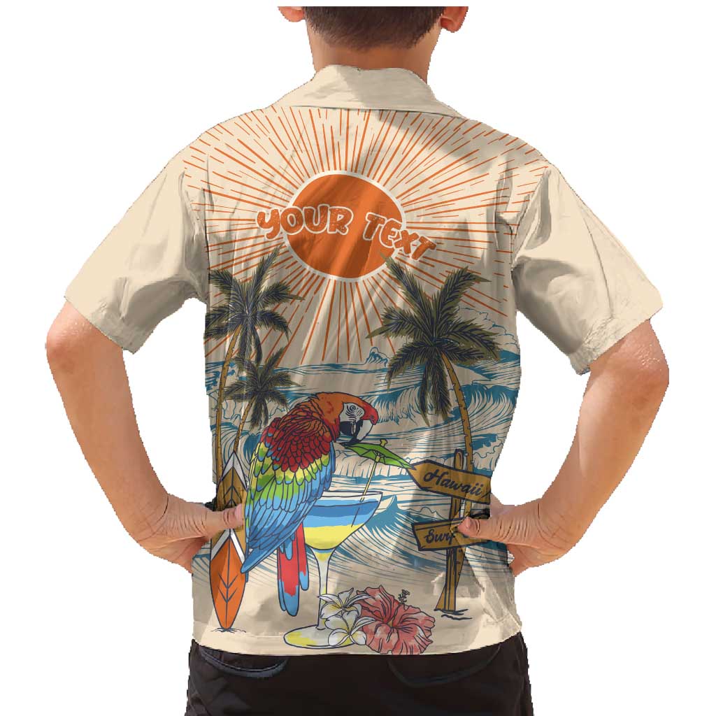 Personalized Christmas In July - Hawaii Retro Family Matching Mermaid Dress and Hawaiian Shirt Lost In Parrot-dise