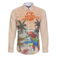 Personalized Christmas In July - Hawaii Retro Family Matching Off Shoulder Short Dress and Hawaiian Shirt Lost In Parrot-dise