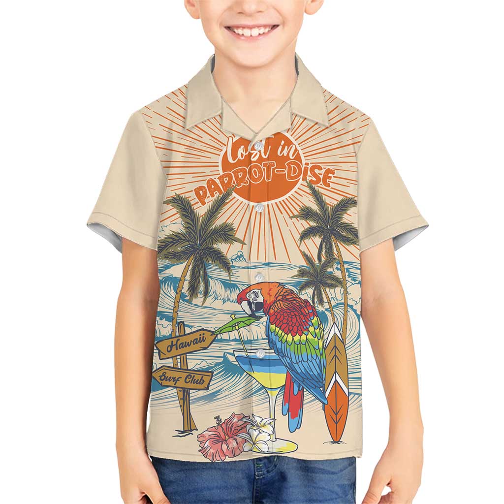 Personalized Christmas In July - Hawaii Retro Family Matching Summer Maxi Dress and Hawaiian Shirt Lost In Parrot-dise