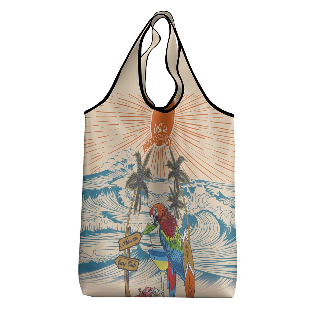 Christmas In July - Hawaii Retro Grocery Bag Lost In Parrot-dise