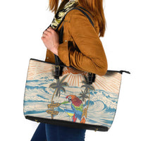 Christmas In July - Hawaii Retro Leather Tote Bag Lost In Parrot-dise