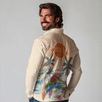 Personalized Christmas In July - Hawaii Retro Long Sleeve Polo Shirt Lost In Parrot-dise