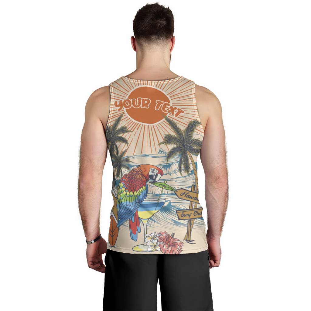 Personalized Christmas In July - Hawaii Retro Men Tank Top Lost In Parrot-dise