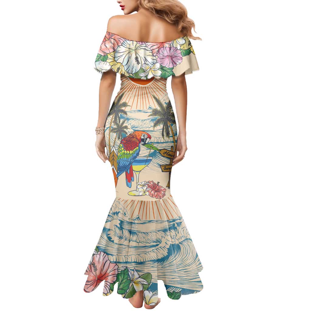 Personalized Christmas In July - Hawaii Retro Mermaid Dress Lost In Parrot-dise