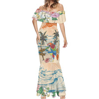 Personalized Christmas In July - Hawaii Retro Mermaid Dress Lost In Parrot-dise