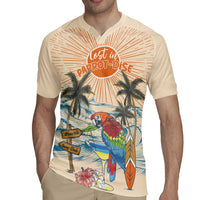 Personalized Christmas In July - Hawaii Retro Rugby Jersey Lost In Parrot-dise