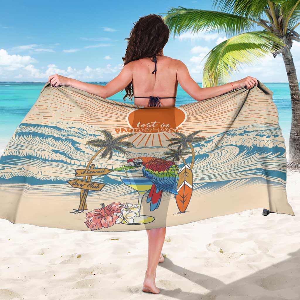 Christmas In July - Hawaii Retro Sarong Lost In Parrot-dise