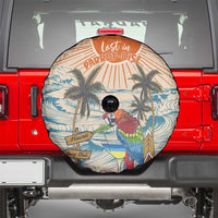 Christmas In July - Hawaii Retro Spare Tire Cover Lost In Parrot-dise
