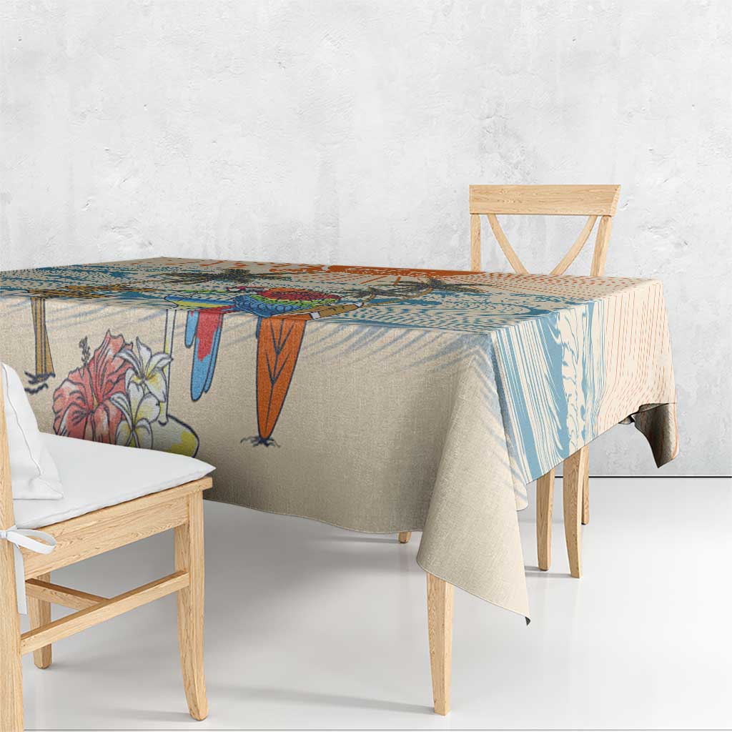 Christmas In July - Hawaii Retro Tablecloth Lost In Parrot-dise