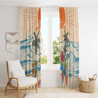 Christmas In July - Hawaii Retro Window Curtain Lost In Parrot-dise