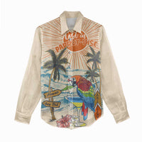 Personalized Christmas In July - Hawaii Retro Women Casual Shirt Lost In Parrot-dise