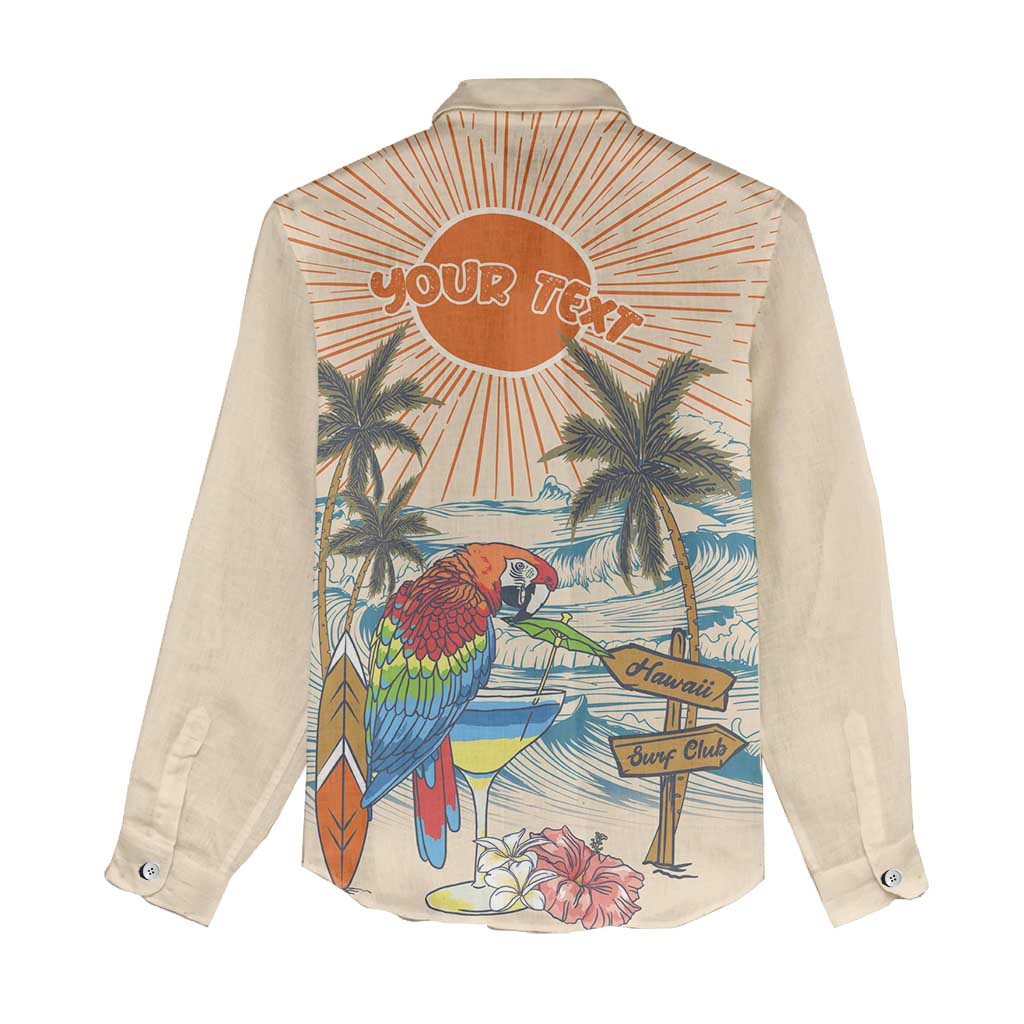 Personalized Christmas In July - Hawaii Retro Women Casual Shirt Lost In Parrot-dise