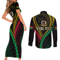 Personalised Vanuatu Couples Matching Short Sleeve Bodycon Dress and Long Sleeve Button Shirts 43rd Hapi Indipendens Long LT7 - Polynesian Pride