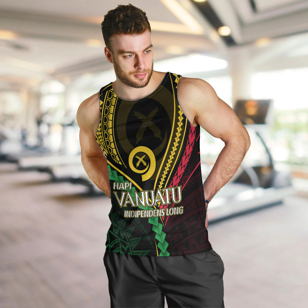 Personalised Vanuatu Men Tank Top 43rd Hapi Indipendens Long LT7 - Polynesian Pride