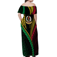 Personalised Vanuatu Off Shoulder Maxi Dress 43rd Hapi Indipendens Long LT7 - Polynesian Pride