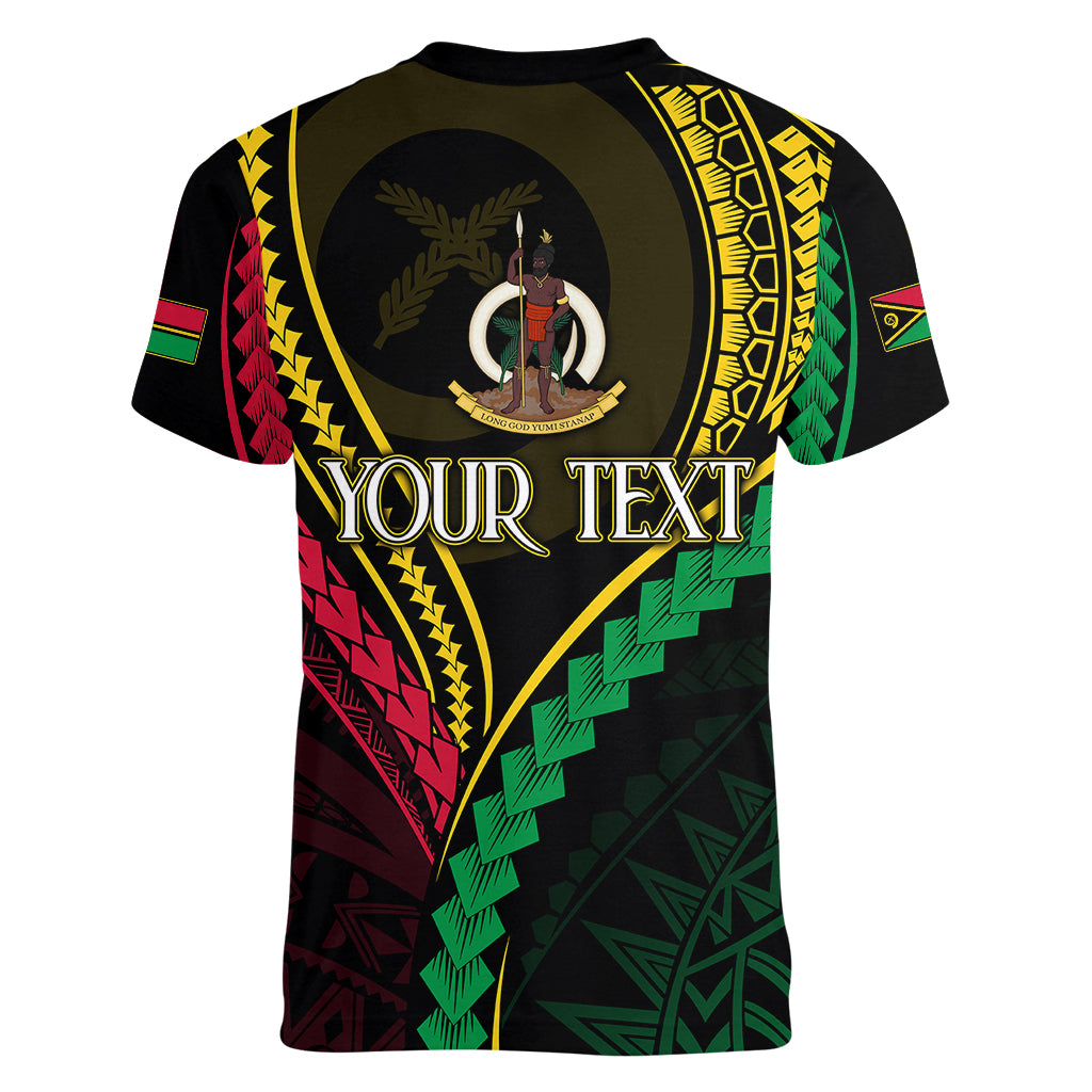 Personalised Vanuatu Women V Neck T Shirt 43rd Hapi Indipendens Long LT7 - Polynesian Pride