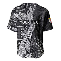 Fiji Rugby Personalised Bula Masi Baseball Jersey Fish Tail Kaivity Cibi - Black LT7 - Polynesian Pride
