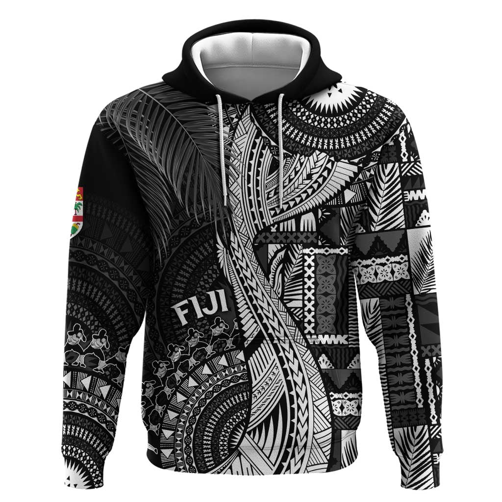 Fiji Rugby Personalised Bula Masi Hoodie Fish Tail Kaivity Cibi - Black LT7 Pullover Hoodie Black - Polynesian Pride