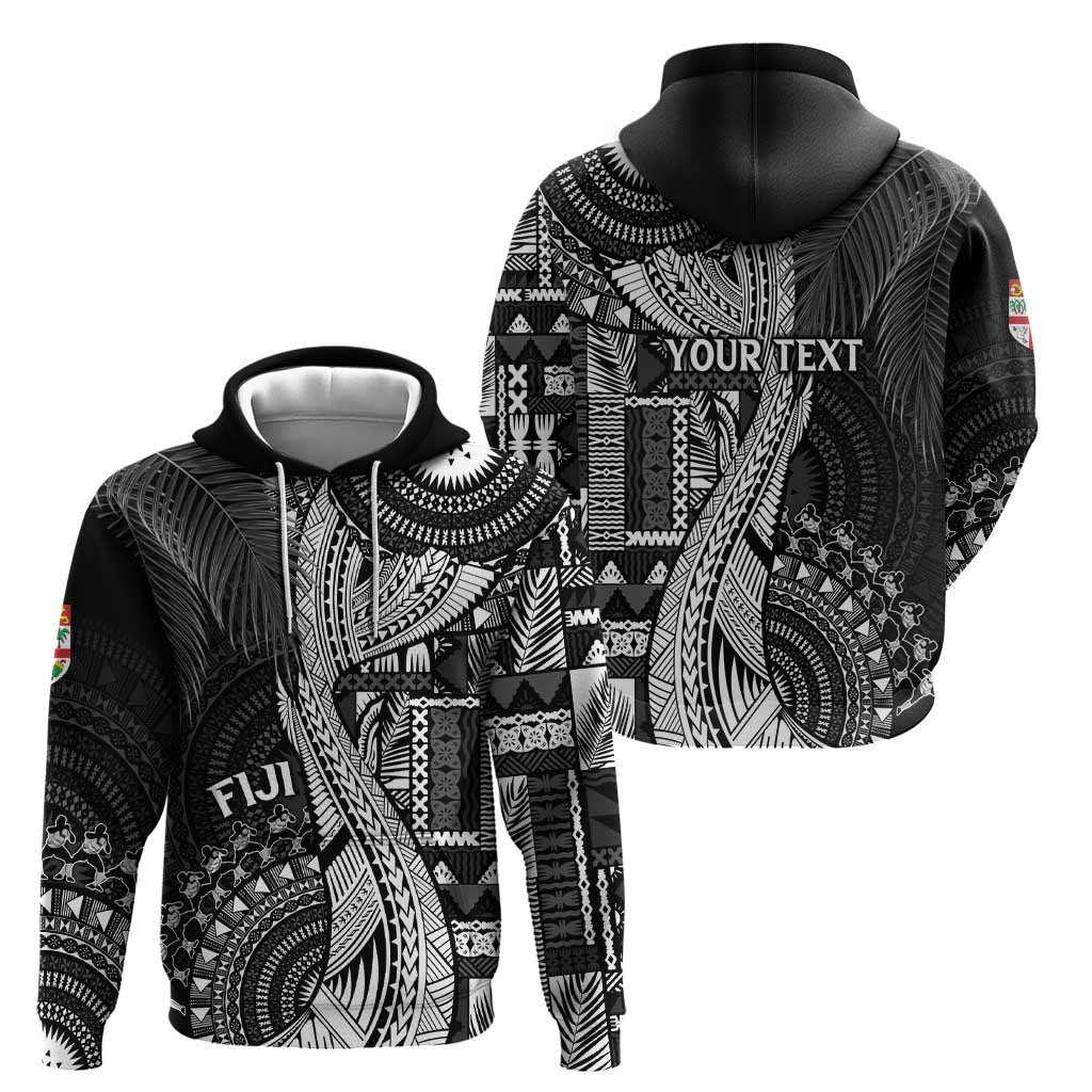 Fiji Rugby Personalised Bula Masi Hoodie Fish Tail Kaivity Cibi - Black LT7 - Polynesian Pride