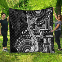 Fiji Rugby Bula Masi Quilt Fish Tail Kaivity Cibi - Black