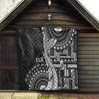 Fiji Rugby Bula Masi Quilt Fish Tail Kaivity Cibi - Black