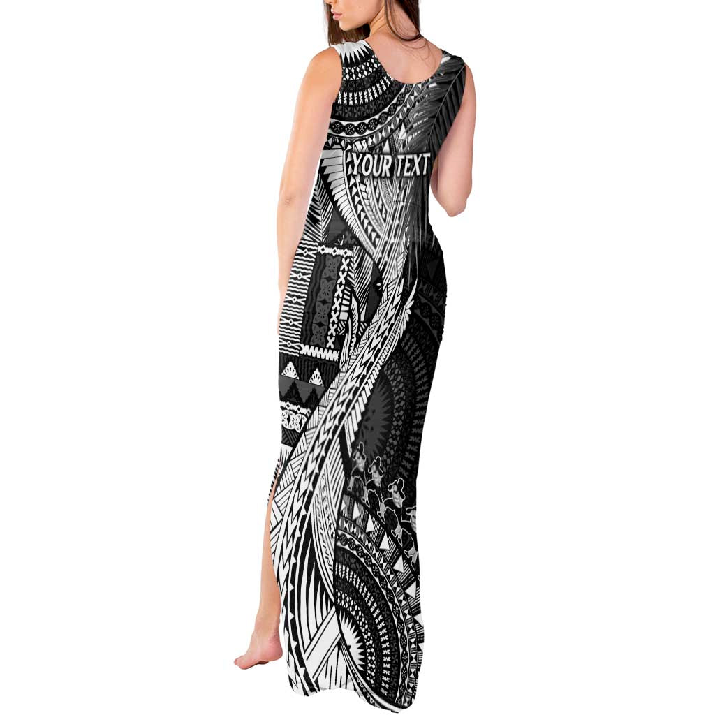 Fiji Rugby Personalised Bula Masi Tank Maxi Dress Fish Tail Kaivity Cibi - Black