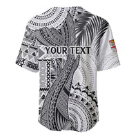 Fiji Rugby Personalised Bula Masi Baseball Jersey Fish Tail Kaivity Cibi - White LT7 - Polynesian Pride