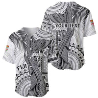 Fiji Rugby Personalised Bula Masi Baseball Jersey Fish Tail Kaivity Cibi - White LT7 - Polynesian Pride