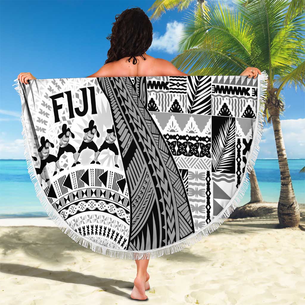 Fiji Rugby Bula Masi Beach Blanket Fish Tail Kaivity Cibi - White