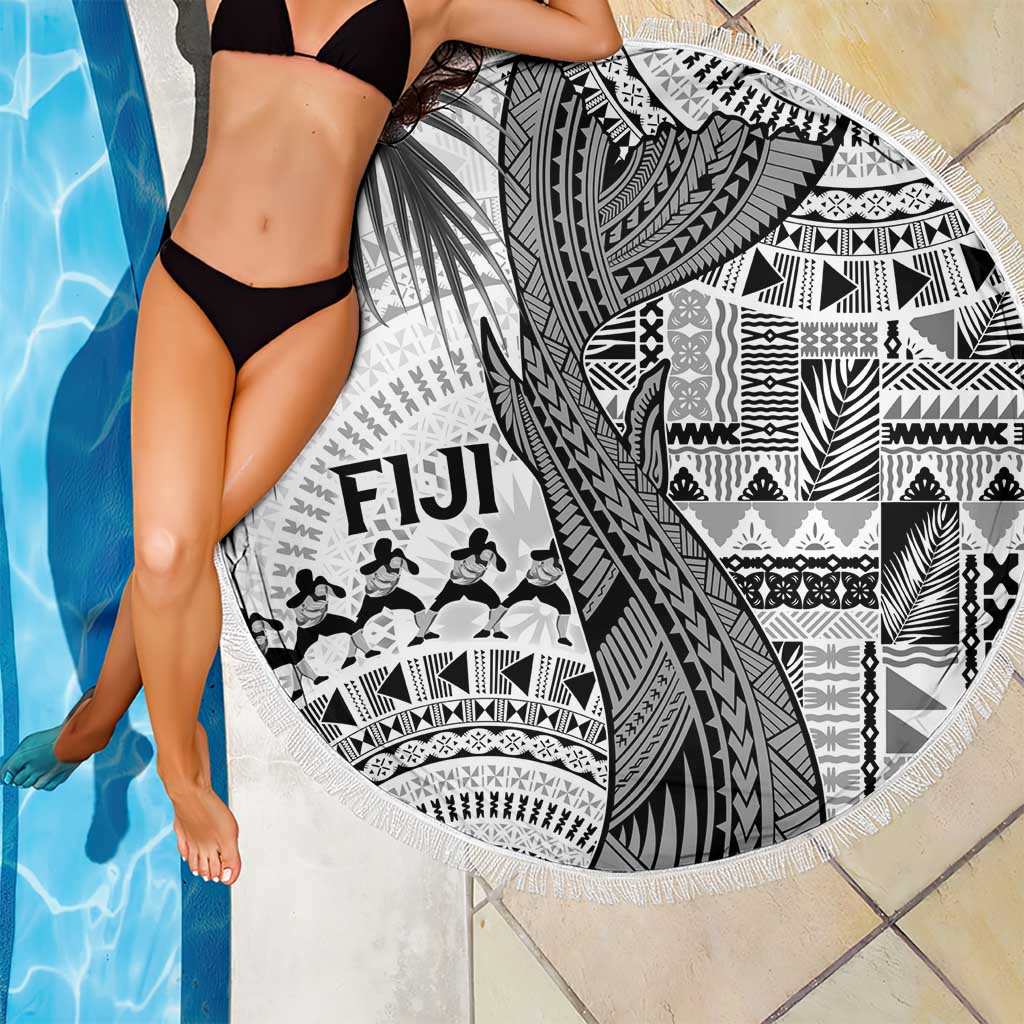Fiji Rugby Bula Masi Beach Blanket Fish Tail Kaivity Cibi - White