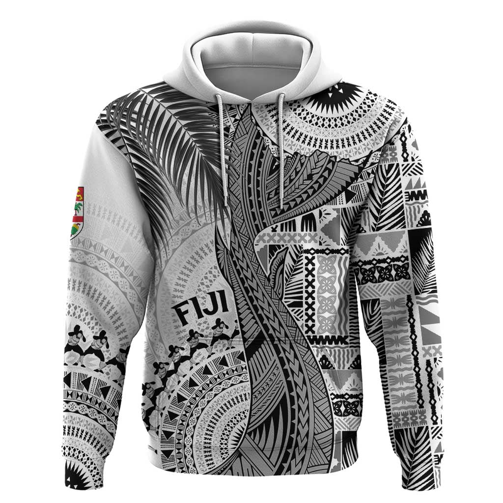 Fiji Rugby Personalised Bula Masi Hoodie Fish Tail Kaivity Cibi - White LT7 Pullover Hoodie White - Polynesian Pride
