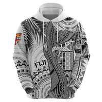 Fiji Rugby Personalised Bula Masi Zip Hoodie Fish Tail Kaivity Cibi - White