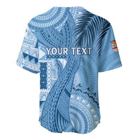 Fiji Rugby Personalised Bula Masi Baseball Jersey Fish Tail Kaivity Cibi - Turquoise LT7 - Polynesian Pride