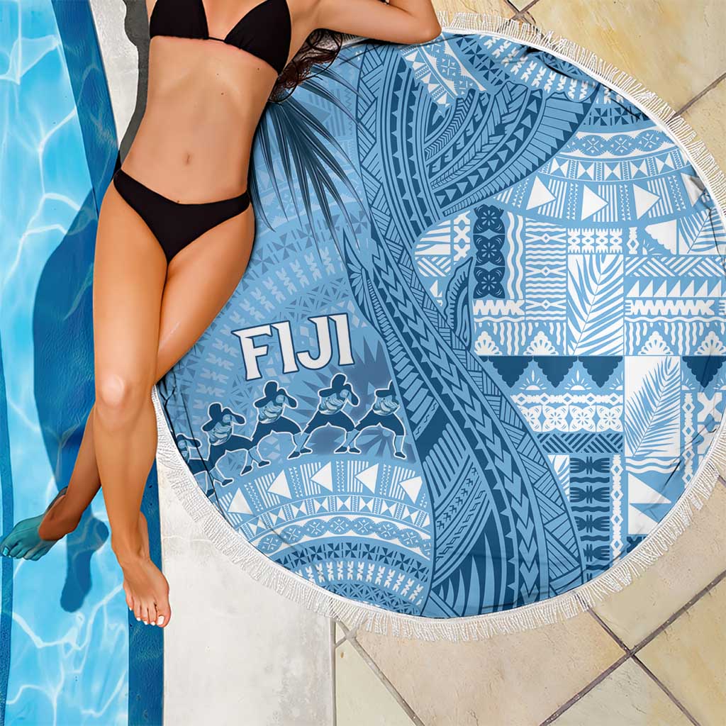 Fiji Rugby Bula Masi Beach Blanket Fish Tail Kaivity Cibi - Turquoise