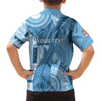 Fiji Rugby Personalised Bula Masi Family Matching Tank Maxi Dress and Hawaiian Shirt Fish Tail Kaivity Cibi - Turquoise LT7 - Polynesian Pride