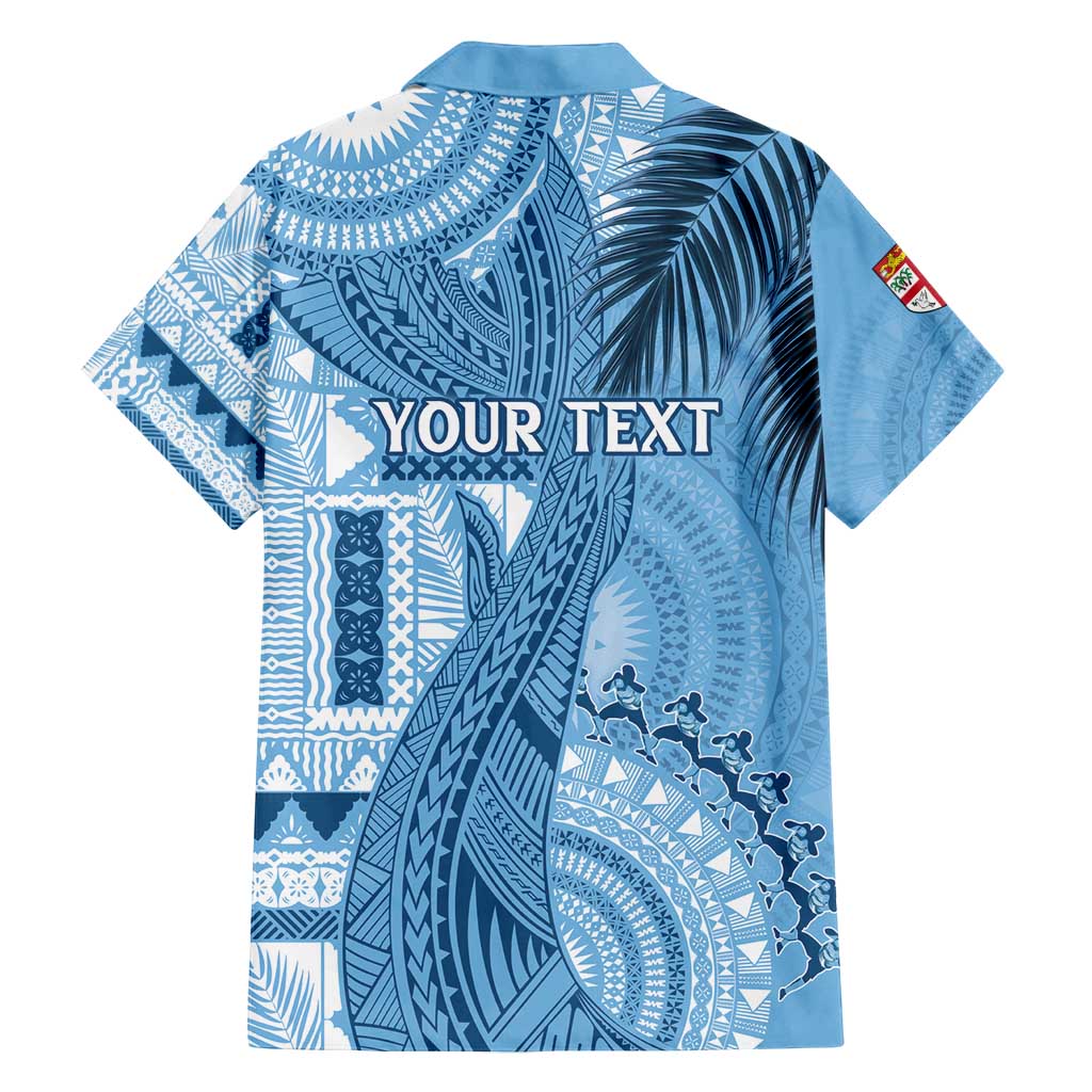 Fiji Rugby Personalised Bula Masi Family Matching Tank Maxi Dress and Hawaiian Shirt Fish Tail Kaivity Cibi - Turquoise LT7 - Polynesian Pride