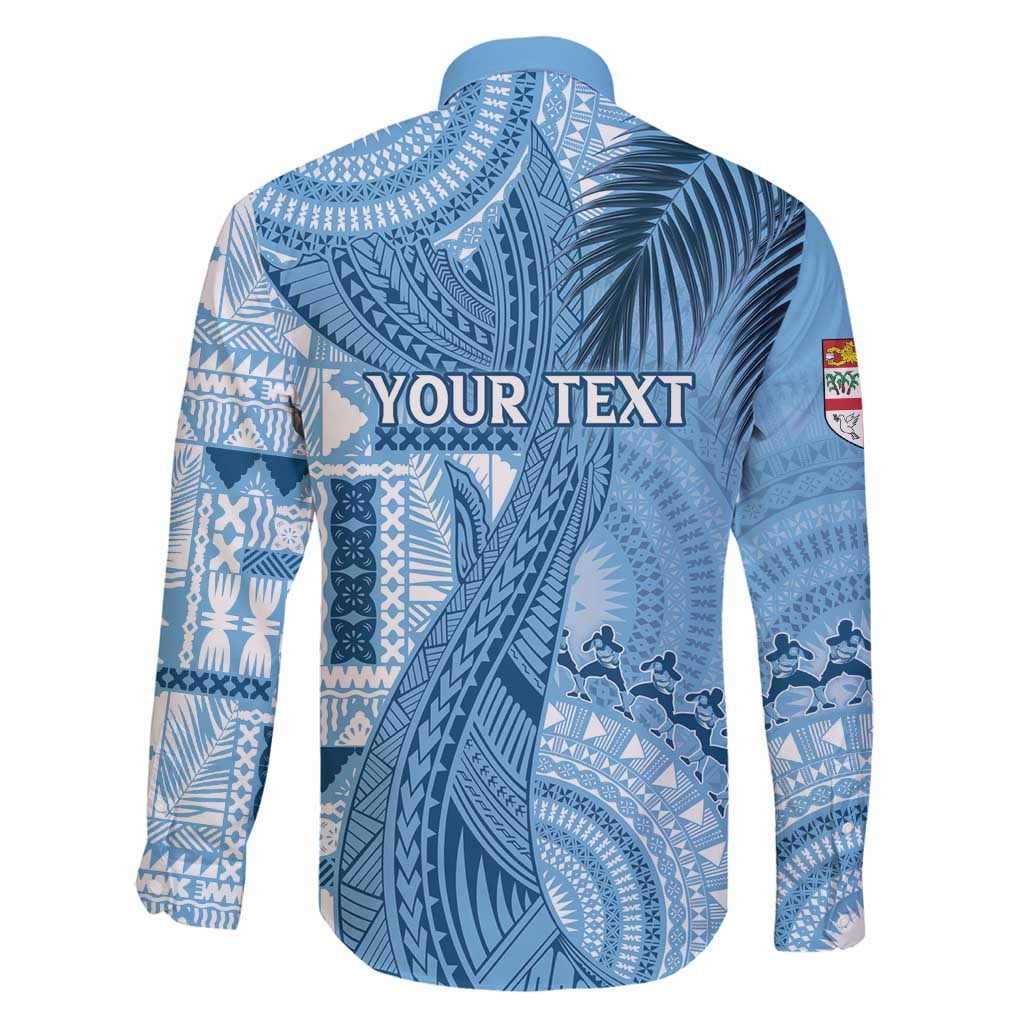 Fiji Rugby Personalised Bula Masi Family Matching Tank Maxi Dress and Hawaiian Shirt Fish Tail Kaivity Cibi - Turquoise LT7 - Polynesian Pride