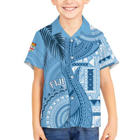 Fiji Rugby Personalised Bula Masi Family Matching Tank Maxi Dress and Hawaiian Shirt Fish Tail Kaivity Cibi - Turquoise LT7 Son's Shirt Turquoise - Polynesian Pride