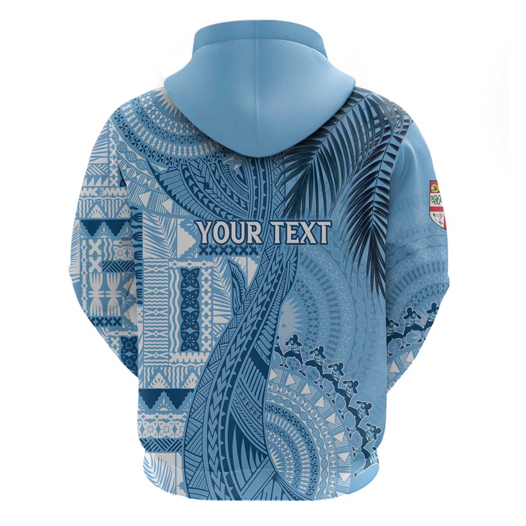 Fiji Rugby Personalised Bula Masi Hoodie Fish Tail Kaivity Cibi - Turquoise LT7 - Polynesian Pride
