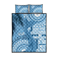 Fiji Rugby Bula Masi Quilt Bed Set Fish Tail Kaivity Cibi - Turquoise